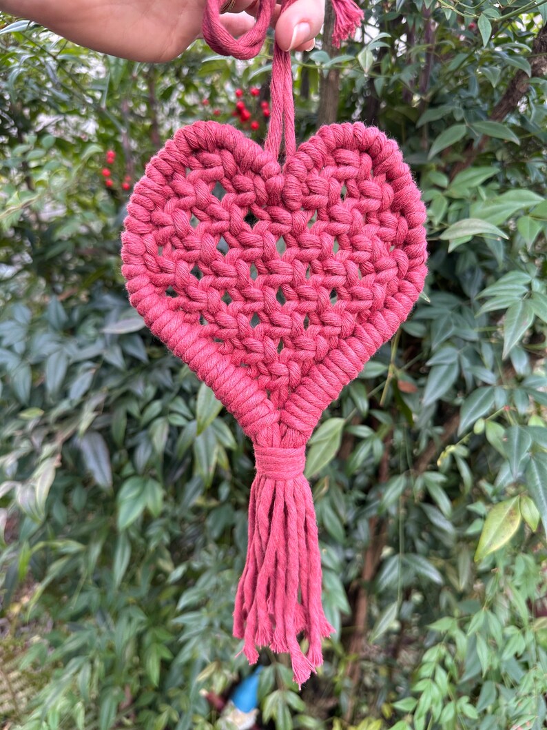 HEART Valentines Galentines Macrame Wall Hanging Treat yourself image 2