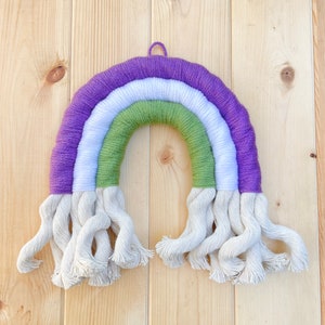 NONBINARY & GENDERQUEER Pride Flag Rainbow LGBTQ Macrame Wall Hanging genderqueer