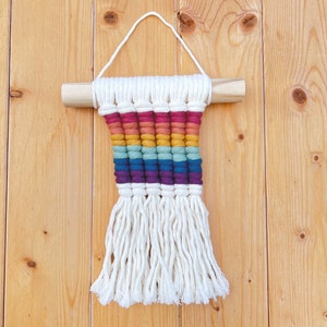 MINI RAINBOW Macramé Wall Hanging Woven Decor Boho Scandi Midcentury image 3