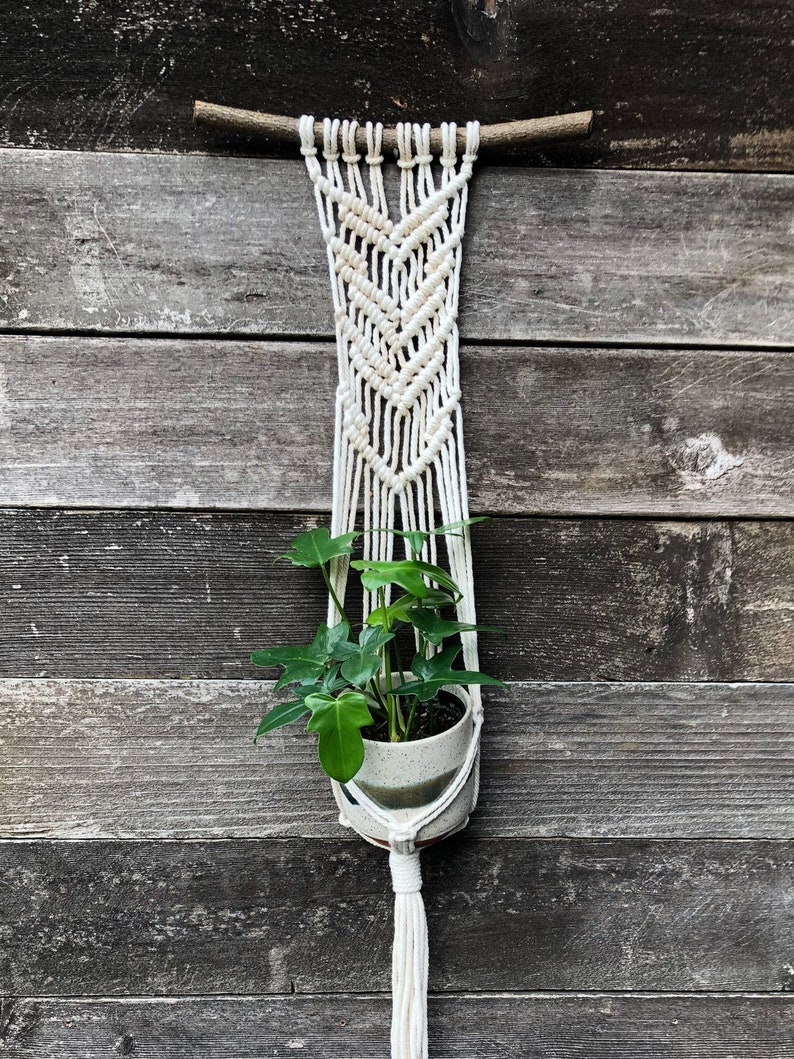 DIAMOND Wall Hanger Macrame Plant Handmade Houseplant Planter Boho Scandi Midcentury image 7