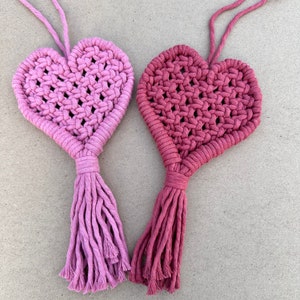 HEART Valentines Galentines Macrame Wall Hanging Treat yourself image 1