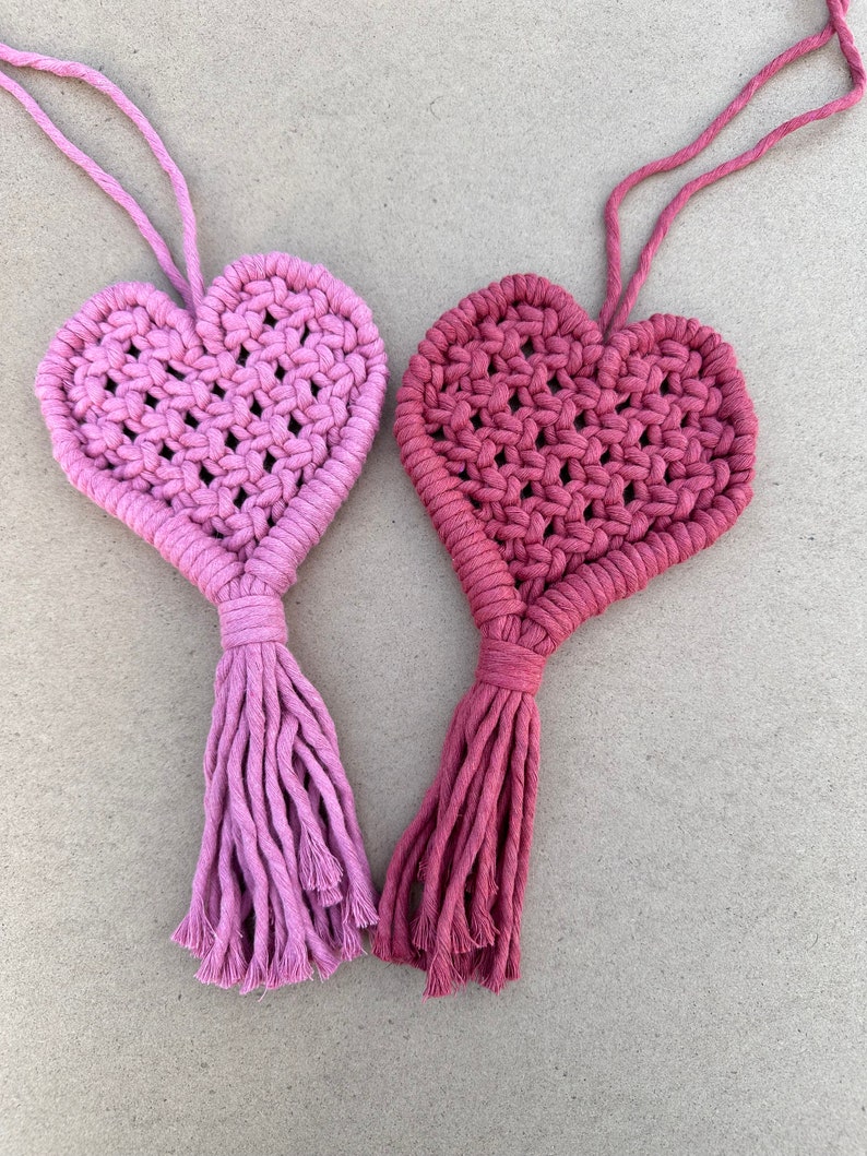 HEART Valentines Galentines Macrame Wall Hanging Treat yourself image 1