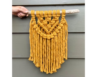 CHUNKY WALL HANGING | Macramé Mustard Decor Fringe | Boho Scandi Midcentury