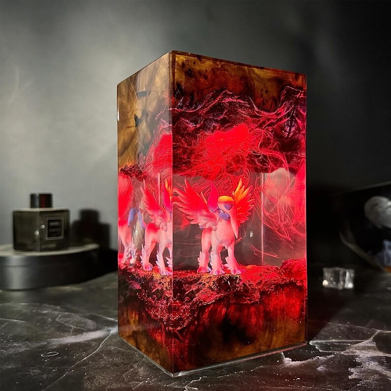 Mega Absol Resin Lamp | Handmade Pokémon LED Light | Dark Type ...