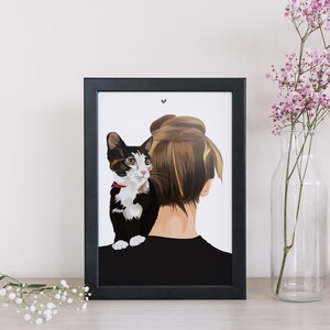 Original Personalized Pet and Owner Portrait