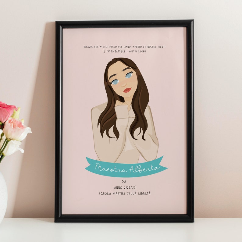 ritratto maestra personalizzato
personalized teacher portrait