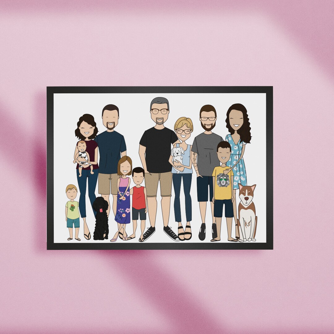 Custom Family Print, Personalised Family Portrait, Family Print, Family ...