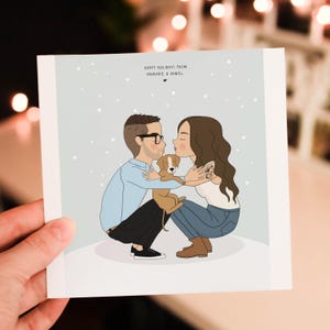Carte de Noël avec portrait de famille personnalisé, portrait de famille de Noël personnalisé, cartes de voeux de vacances en famille impression personnalisée Noël