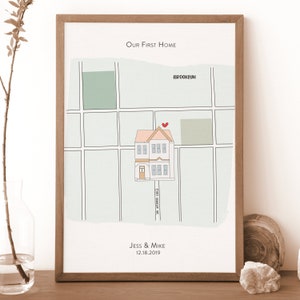 La Vostra Prima Casa - Regalo di San Valentino Personalizzato Last Minute - Mappa Personalizzata