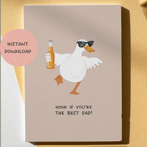 Vatertag druckbare Karte Sofortiger Download Alberne Gans Lustige Papa Grußkarte Cooles & einzigartiges Design