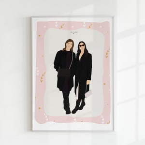 Personalized Best Friend Portrait - Personalized Best Friend  Print - Friendship Personalized Gift