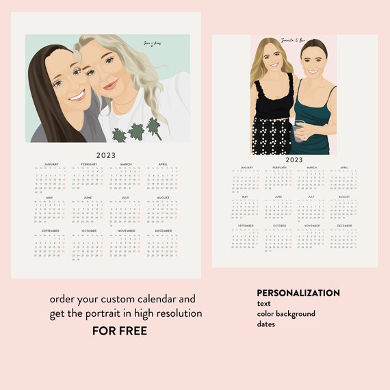 Personalized Best Friend Calendar 2023 Portrait Personalized Friend Illustration Calendar 2023 Best Friend Personalized Portrait - Etsy Personalized Best Friend Calendar 2023 Portrait Personalized Friend Illustration Calendar 2023 Best Friend Personalized Portrait - Etsy