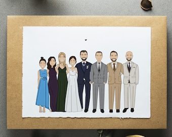 Personalized Bride and Groom Wedding Portrait