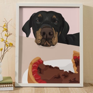 Personalized Pet Portrait Print - Custom Personalised Pet Portrait Illustration
