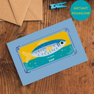 Tarjeta imprimible para el Día del Padre: Tarjeta de felicitación digital de descarga instantánea con un diseño genial y una idea de regalo genial.