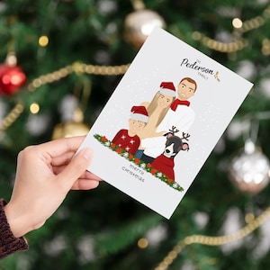 Custom family portrait Christmas Card, Personalized Christmas Family Portrait, Family Holiday Greeting Cards Christmas Custom Print