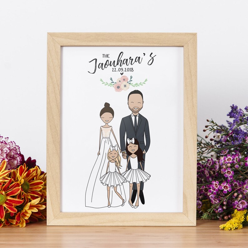 Original Custom Wedding Portrait Illustration Original Personalized Wedding Portrait Anniversary Wedding Personalised Gift image 6