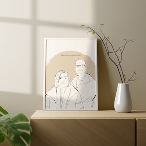 Custom Minimalist Family Line Art Portrait - Personalized Family Print ...