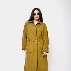 Classic vintage brown trench coat for women | Detective spring fall retro style casual outerwear long coat women's | Medium M size