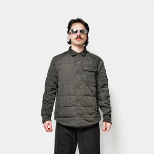 Y2K quilted jacket khaki forest green colour reversible double-sided | Autumn fall country hunter light coat outerwear | XL size