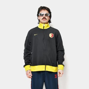 navy blue and yellow nike sweatsuit