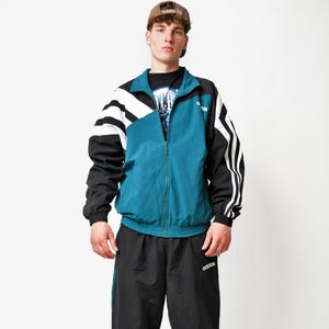 ADIDAS Vintage Sport Tracksuit Set Black Green Colour for Men