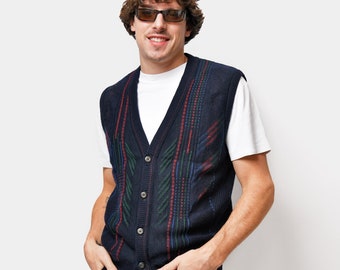 Chalecos de punto para hombre Vintage Etsy Espana