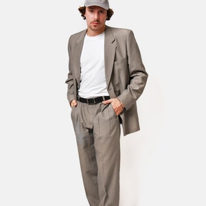Vintage men's beige classic suit for men.