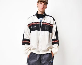 ウォーキング・ランニングウェア 80s vintage raglan track jacket Vintage Red & White Track Jacket / Markwort Sports Wear
