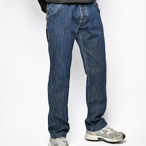 Armani Jeans vintage men&#39;s dark blue washed jeans | Classic slim fit Y2K era jeans for men | 34 / Large L size