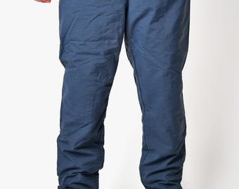 Vintage joggers navy blue colour men's | Sport trousers festival shell nylon pants | Old School 80s style track wind trouser | M/L size