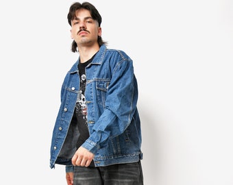 ジャケット・アウター 90s   Jeans denim jacket Men's 90s Bleached Vintage Denim Jacket Dark Wash | Retro