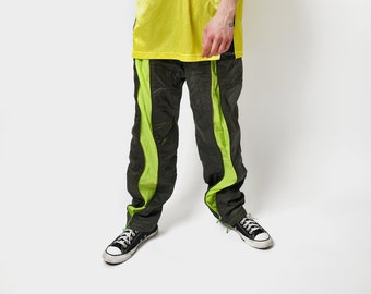 【韓国 Attends】80s Retro Fit Nylon Pants VTG 1980's/90's Uzzi NeonOrange Nylon Wind/break dancing