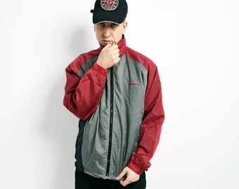 Vintage 1980s Red and Gold Coin Windbreaker