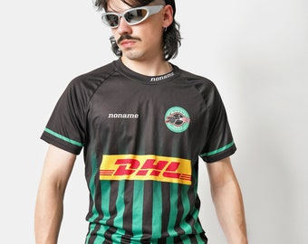 ウェア 90s uk nike soccer game shirt kit y2k Vintage Y2K Nike Swoosh Graphic Soccer Jersey / 2000s Silver