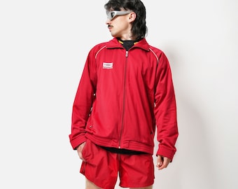 Vintage 90s ADIDAS Sports Jacket Red Grey Colour | Men Y2K Vintage 90s ADIDAS Sports Jacket Red Grey Colour | Men Y2K