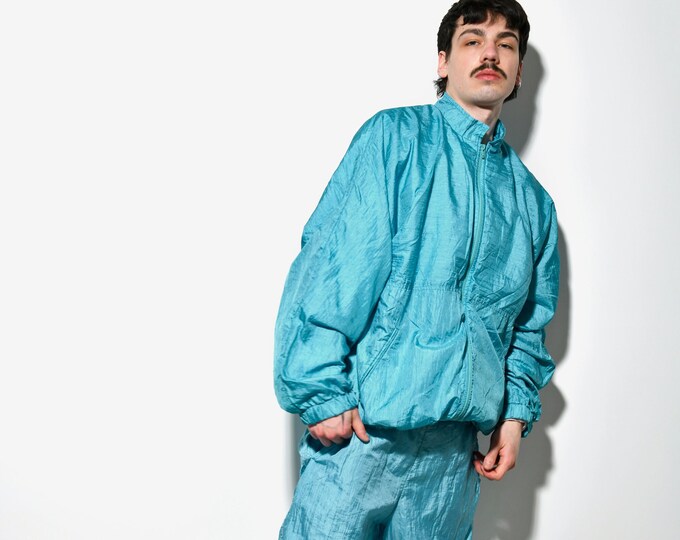 80s Vintage Rave Tracksuit Set in Sky Blue Colour | Old School 90s Era ...