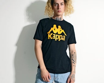 KAPPA black men's vintage t-shirt | 90s retro Old School solid unisex sports tee | 90s vintage sports shirt | Active street wear | Medium M