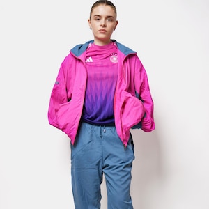 Vintage 80s tracksuit set pink grey/blue women&#39;s | Festival retro windbreaker shell suit | 90s athletic active sportswear for her | L/XL
