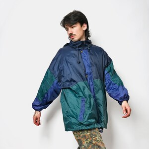 Green and blue windbreaker on sale