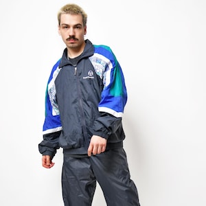 Vintage 80s 90s Windbreaker Tracksuit Geometric Women's