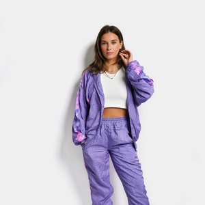 Womens purple adidas tracksuit online