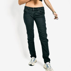 Modern Y2K Armani jeans women&#39;s black colour | 2000s style dark denim pants trouser for her | Vintage low raise 00s era jeans | Size 27