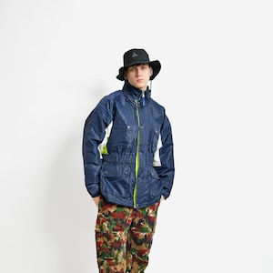 80er Jahre Vintage Mantel Marineblaue Farbe | Isolierte gepolsterte Herbst-Wanderjacke Herren | Retro 90er Jahre Skijacke Nylon Windjacke für Herren | XL Größe