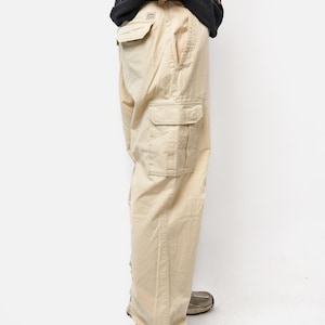 Vintage Camel hiking pants in beige colour men&#39;s | Multi pocket cargo trousers for men | Y2K 90&#39;s style tourist pants | Large/XL size