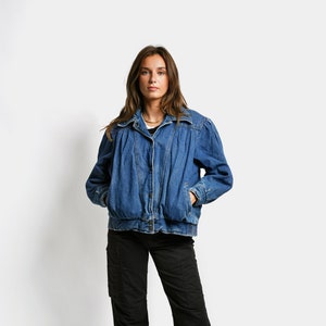Padded denim jacket womens discount
