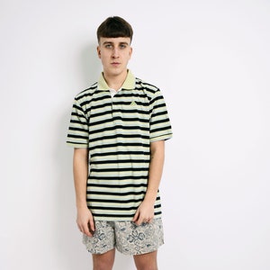 Camisa polo vintage KAPPA verde listrada masculina | Estilo anos 90/00, camiseta clássica retrô, esportiva, verão, férias, camisa casual, streetwear | Tamanho GG