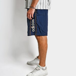 ADIDAS shorts for men in navy blue | Vintage retro 80s 90s running training gym sports shorts | Summer beach vacation trunk | XL extra large