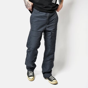 Army Trussardi pants grey for men | Multi pocket vintage Y2K cargo shell wind trousers men&#39;s | Small S size