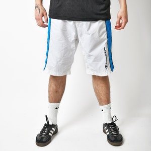 Champion vintage swim shorts for men white blue colour | Old School Y2K beach summer board shorts | Surfer swim trunk mens | XL size